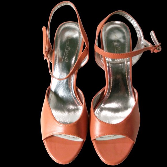 Anne Michelle Open Toe Slingback Stiletto Heel, Size 9 Strappy Platform Heel - Picture 1 of 11